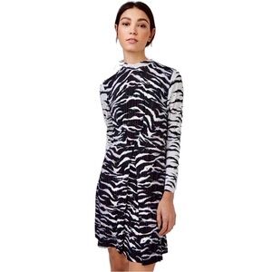 Zebra Micropleated Plisse Dress